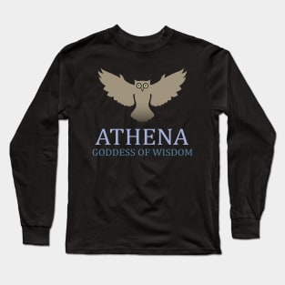 Athena Greek Goddess of War and Wisdom Owl Symbol Long Sleeve T-Shirt
